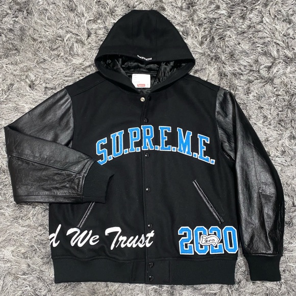 SUPREME FW2020 King Varsity Hooded Jacket - Picture 1 of 4